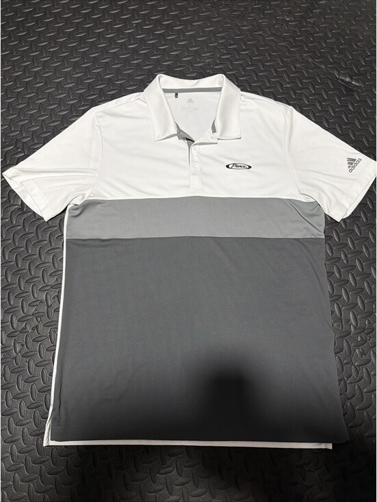 adidas Other - Adidas Golf Polo Shirt Mens Large White Gray Pierce Logo Performance